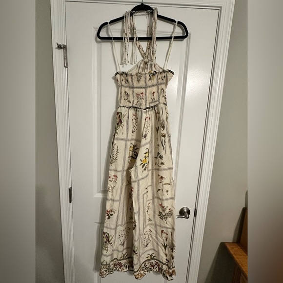 Anthropologie Floral Print Jumpsuit in Cream - Picture 4 of 4